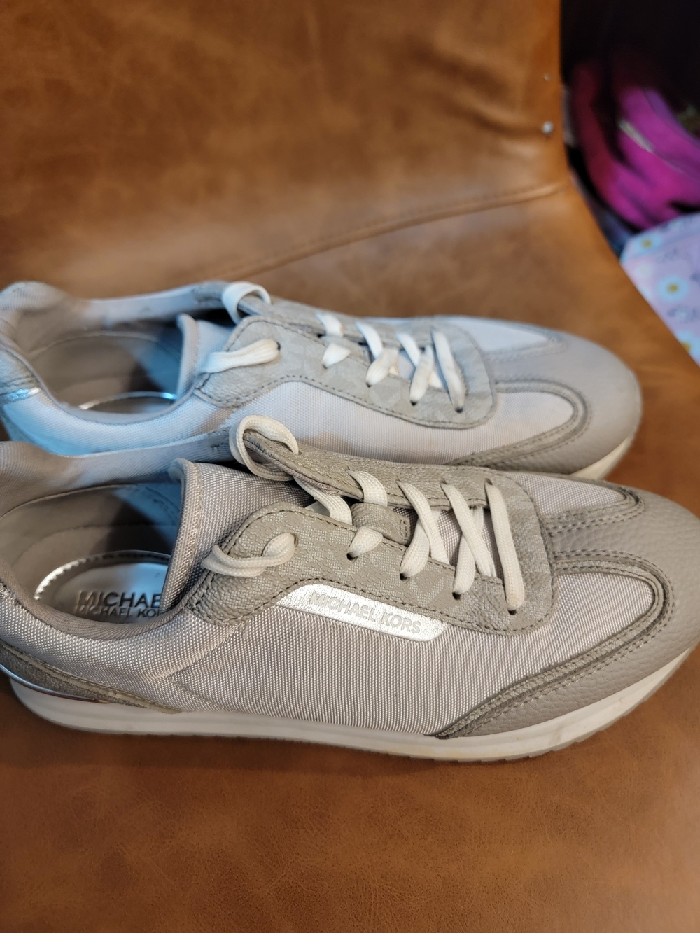 Michael Kors Light Gray Lace-Up Sneakers
